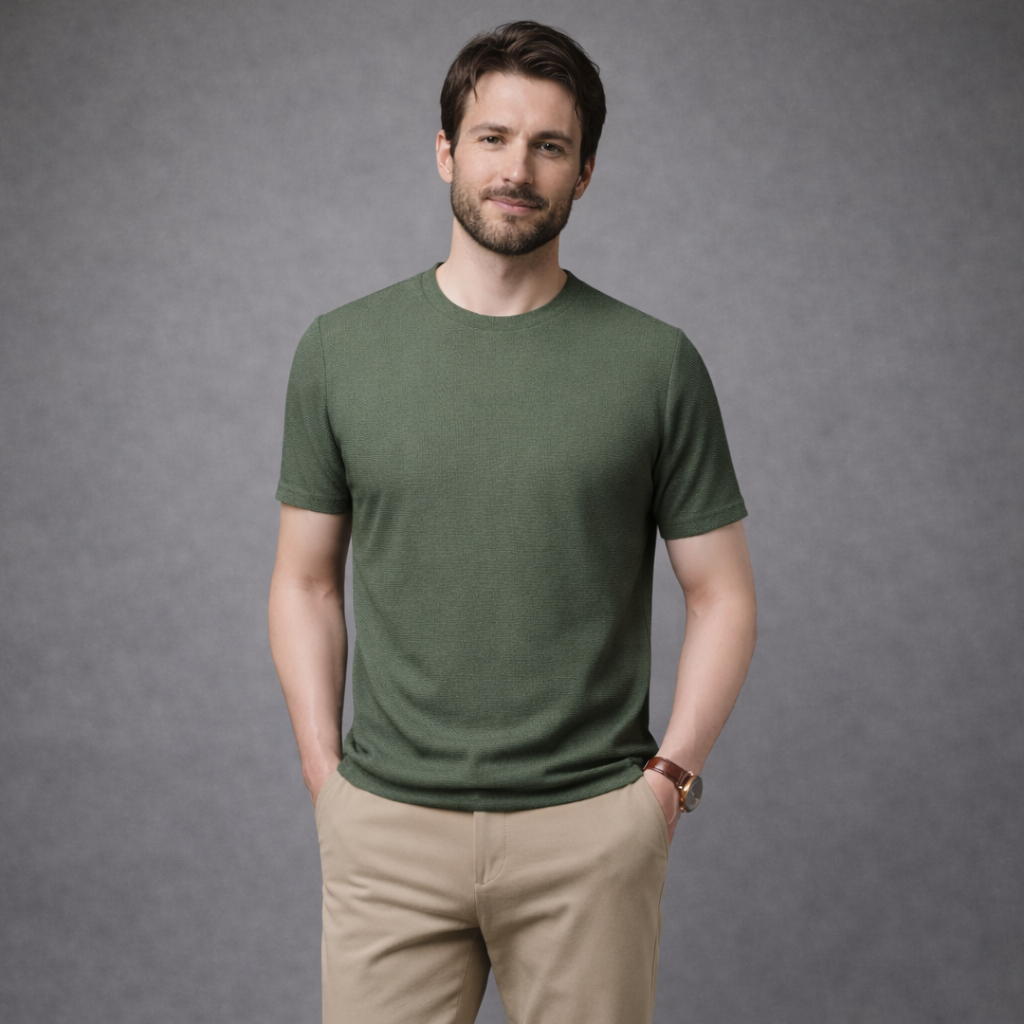 Camiseta Waffle em Algodão Premium