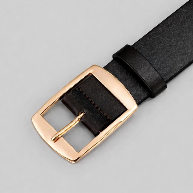 Cinto Masculino de Luxo em PU com Fivela de Metal – Naturalmente Elegante