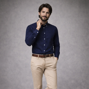 Camisa Oxford em Algodão – Manga Longa