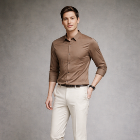 Camisa Masculina Social em Tecido Stretch