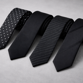 Gravata Skinny Preta 5 cm – Essencial Masculino