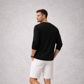 Camiseta Preta Manga Longa em Algodão Premium