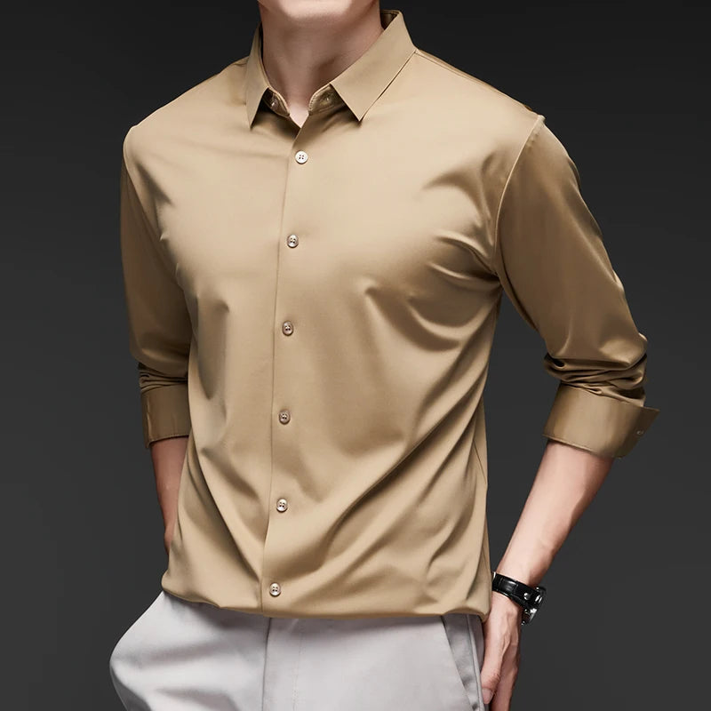 Camisa Masculina Social em Tecido Stretch
