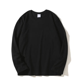 Camiseta Preta Manga Longa em Algodão Premium