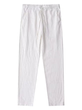 Calça Masculina Branco Casual em Algodão e Linho